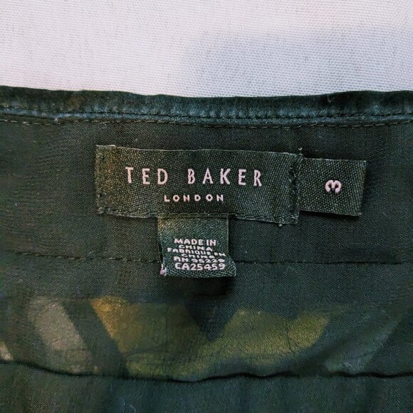 Ted Baker Y2K Style Dress Black and Gold 100% Silk Size 3 (US 8) - Picture 5 of 5